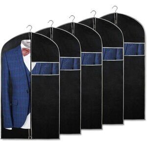 New 40" Suit Bag, Set of 5 Garment Bags for Hanging Clothes, Suit Bags for